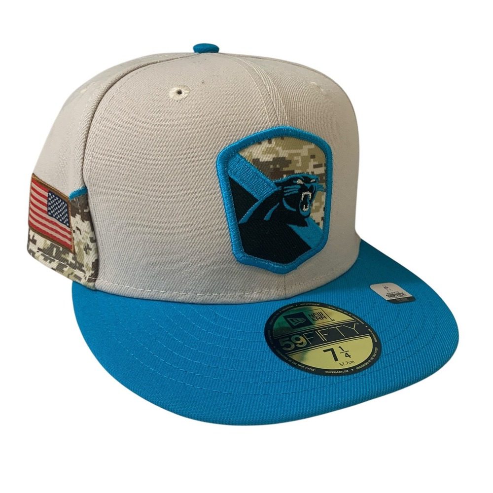 Carolina Panthers New Era 59FIFTY Salute to Service Fitted Cap Hat Size 7 1/4